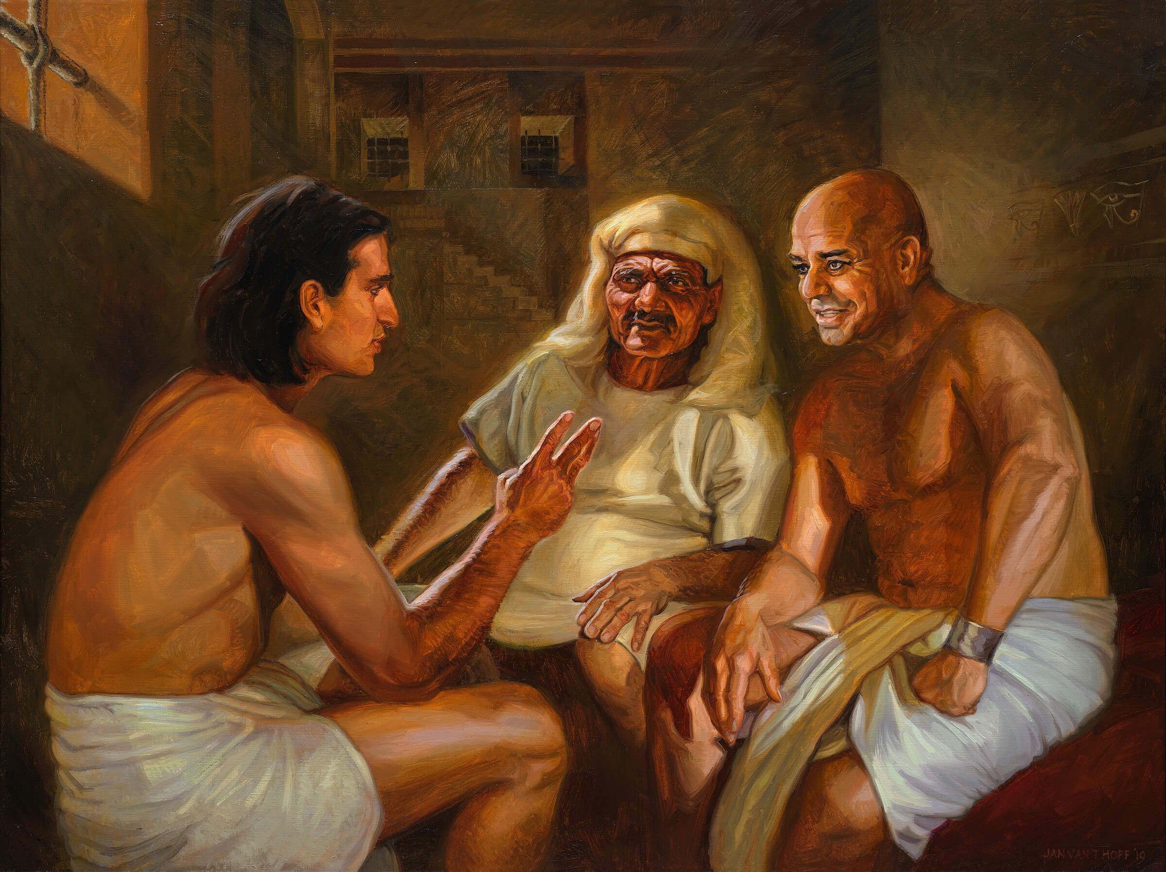 Józef w więzieniu z podczaszym i piekarzem